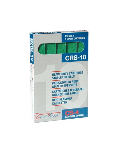 5 caricatori da 210 punti CRS-10 mm verde (fino a 55 fogli) Turikan 0023