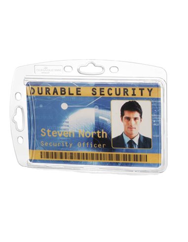 Conf. 10 Portabadge rigido 5,4x8,7cm 8905-19 Durable 8905-19 DURABLE PORTABADGE E ACCESSORI