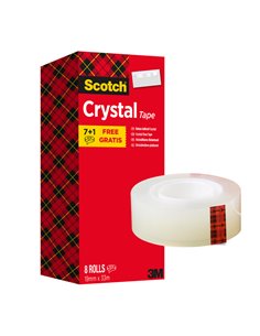 Value Pack 7+1 Nastri adesivi 19mmx33m Scotch Crystal Clear 600 7100026961