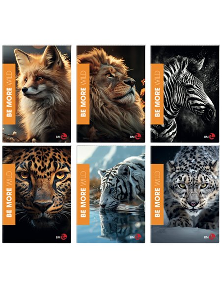 Maxiquaderno A4 36fg+2 100gr 1rigo c/margine WILD Be More BM 0120562