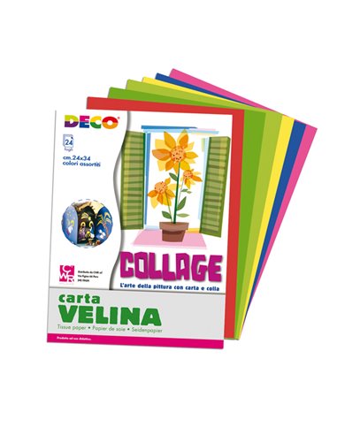 Album di carta velina 24fg 24x34cm colori assortiti DECO 706/24 DECO CARTA CRESPA-VELINA