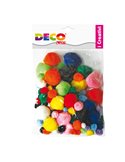 Pompon busta da 40pz colori assortiti DECO 10959