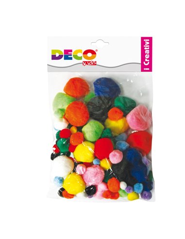 Pompons busta da 40pz colori assortiti DECO 10959