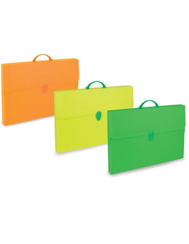 Valigetta polionda Fluo 28x39cm dorso 8cm colori assortiti 100501099