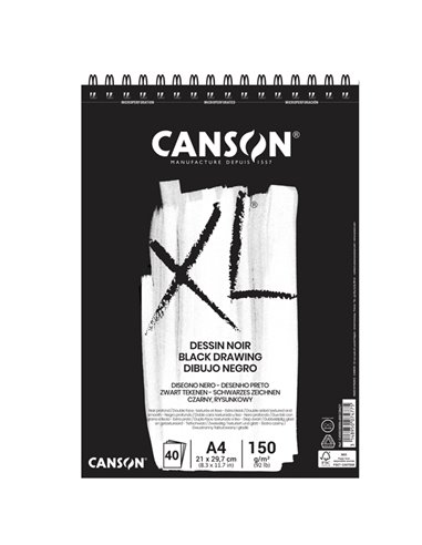 Album XL Dessin Noir f.to A4 150gr 40fg Canson 400039086 CANSON ALBUM E BLOCCHI DA DISEGNO