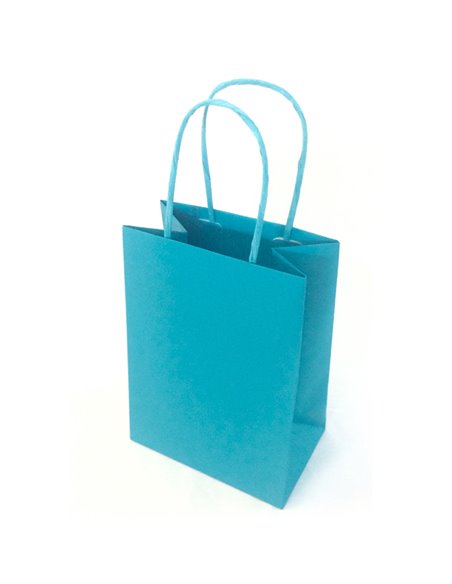25 shoppers carta kraft 18x8x24cm twisted turchese 078316