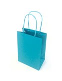 25 shoppers carta kraft 26x11x34,5cm twisted azzurro 037405