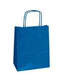 25 shoppers carta kraft 14x9x20cm twisted blu 096679