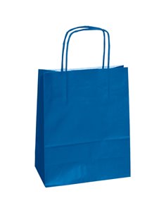 25 shoppers carta kraft 14x9x21cm twisted blu 096679 Mainetti Bags SHOPPERS E SACCHETTI REGALO
