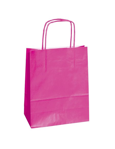 25 shoppers carta kraft 14x9x21cm twisted magenta 096464 Mainetti Bags SHOPPERS E SACCHETTI REGALO