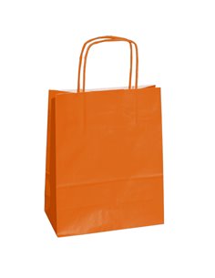 25 shoppers carta kraft 14x9x21cm twisted arancio 096549 Mainetti Bags SHOPPERS E SACCHETTI REGALO