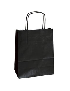 25 shoppers carta kraft 14x9x20cm twisted nero 096488 Mainetti Bags SHOPPERS E SACCHETTI REGALO