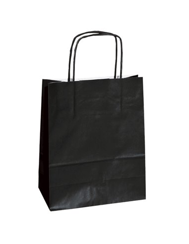 25 shoppers carta kraft 14x9x20cm twisted nero 096488 Mainetti Bags SHOPPERS E SACCHETTI REGALO