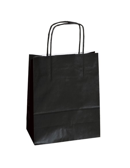 25 shoppers carta kraft 14x9x20cm twisted nero 096488 Mainetti Bags SHOPPERS E SACCHETTI REGALO