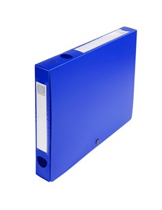 Scatola archivio box con bottone blu f.to 25x33cm D 40mm Exacompta 54632E EXACOMPTA SCATOLE ARCHIVIO CON BOTTONE