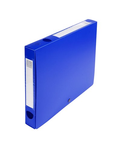 Scatola archivio box con bottone blu f.to 25x33cm D 40mm Exacompta 54632E EXACOMPTA SCATOLE ARCHIVIO CON BOTTONE