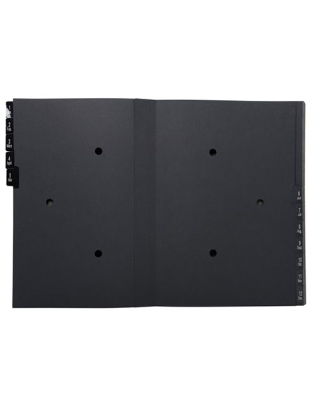 Classificatore numerico 1-12 Ordonator per A4 nero 25x33cm Exacompta 57012E EXACOMPTA CLASSIFICATORI