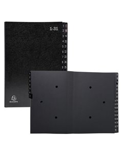 Classificatore numerico 1-31 Ordonator per A4 nero 25x33cm Exacompta 57032E EXACOMPTA CLASSIFICATORI
