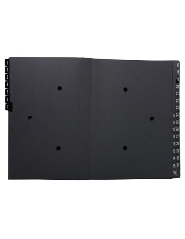 Classificatore numerico 1-31 Ordonator per A4 nero 25x33cm Exacompta 57032E EXACOMPTA CLASSIFICATORI