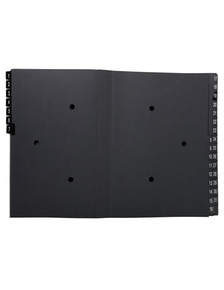 Classificatore numerico 1-31 Ordonator per A4 nero 25x33cm Exacompta 57032E EXACOMPTA CLASSIFICATORI