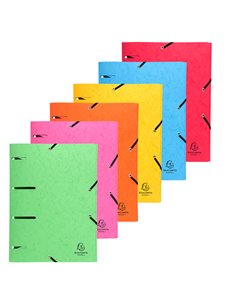 CARTELLINA 3 LEMBI FORATA C/ELASTICO COLORI ASS. CARTONCINO LUSTRE' PUNCHY 447100E EXACOMPTA CARTELLE CON ELASTICO