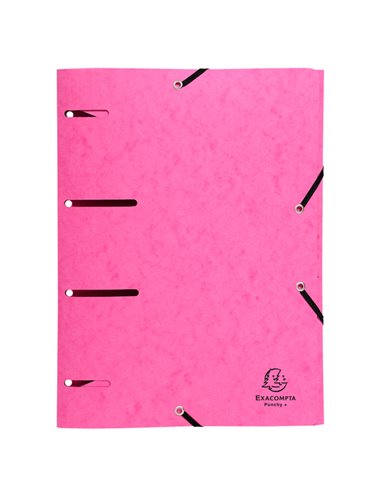 CARTELLINA 3 LEMBI FORATA C/ELASTICO COLORI ASS. CARTONCINO LUSTRE' PUNCHY 447100E EXACOMPTA CARTELLE CON ELASTICO
