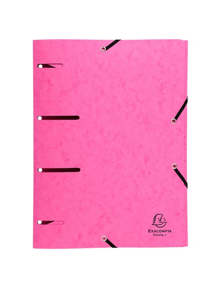 CARTELLINA 3 LEMBI FORATA C/ELASTICO COLORI ASS. CARTONCINO LUSTRE' PUNCHY 447100E EXACOMPTA CARTELLE CON ELASTICO