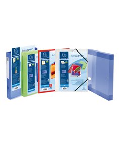 CARTELLINA PERSONALIZ. IN PP C/ELASTICO BLU TRASPARENTE 24x32CM KREACOVER 55182E EXACOMPTA CARTELLINE A TRE LEMBI PLASTICA 2