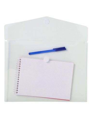 Busta a tasca con velcro in pp trasparente f.to 24x32cm per A4 Exacompta 56421E