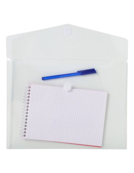 Busta a tasca con velcro in pp trasparente f.to 24x32cm per A4 Exacompta 56421E