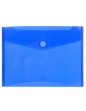 Busta a tasca con velcro in pp blu trasparente f.to 24x32cm per A4 Exacompta 56422E