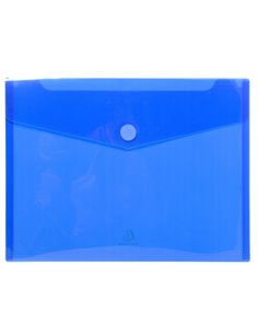 Busta a tasca con velcro in pp blu trasparente f.to 24x32cm per A4 Exacompta 56422E