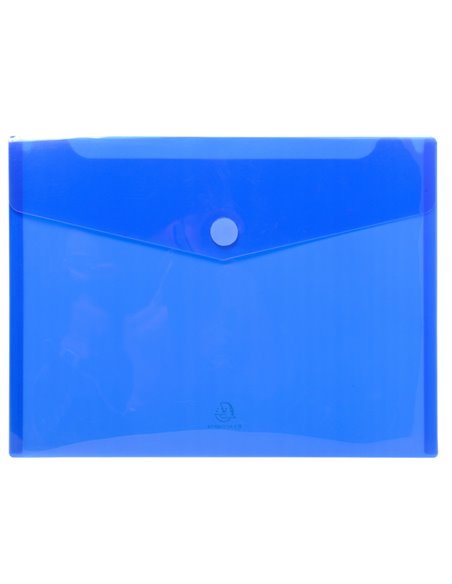 Busta a tasca con velcro in pp blu trasparente f.to 24x32cm per A4 Exacompta 56422E