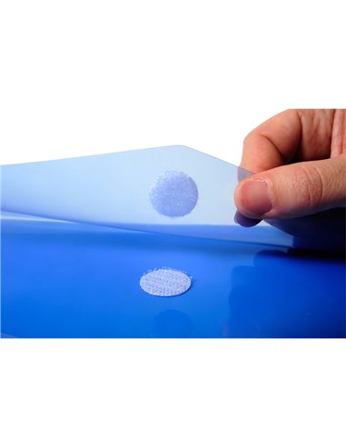 Busta a tasca con velcro in pp blu trasparente f.to 24x32cm per A4 Exacompta 56422E