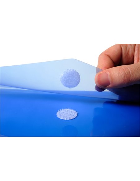 Busta a tasca con velcro in pp blu trasparente f.to 24x32cm per A4 Exacompta 56422E