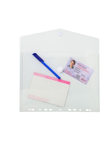 Busta forata c/chiusura in velcro in pp trasp. f.to 24x32cm per A4 Exacompta 57381E