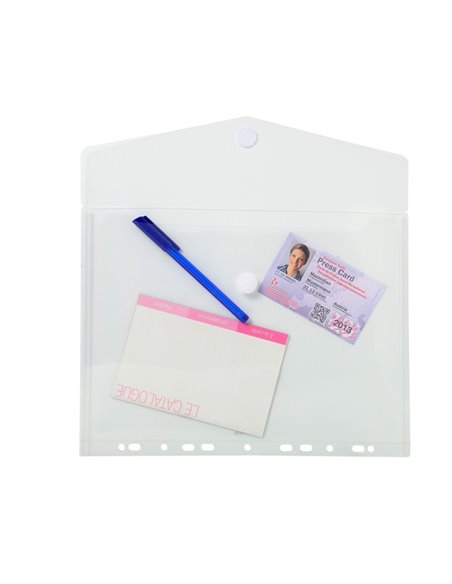 Busta forata c/chiusura in velcro in pp trasp. f.to 24x32cm per A4 Exacompta 57381E