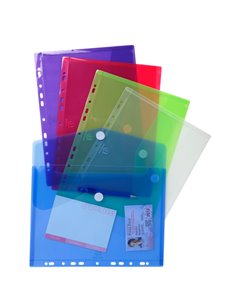 Busta forata c/chiusura in velcro in pp colorato f.to 24x32cm per A4 Exacompta 57380E 2