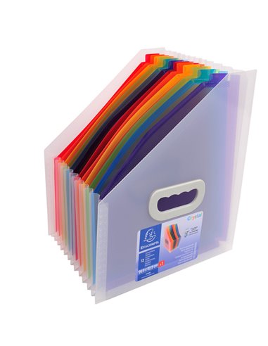 Portariviste a 12 tasche in PP 26,5x32,5 cm CRYSTAL Exacompta 55598E EXACOMPTA CLASSIFICATORI