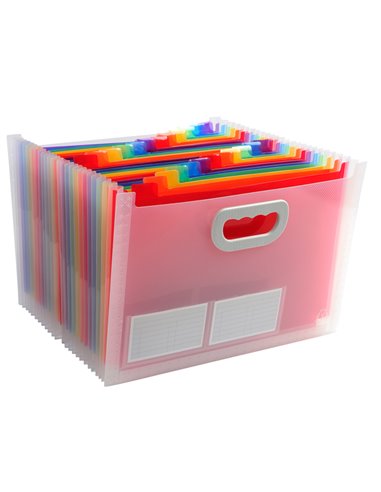 Classificatore c/maniglia 24tasche in pp f.to 33x23,5x25cm CRYSTAL Exacompta 55198E