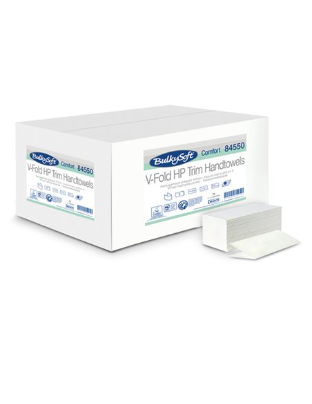 Pacco da 210 asciugamani piegati a V goffrato micro Comfort BulkySoft 84550 BulkySoft ASCIUGAMANI PIEGATI E IN ROTOLO