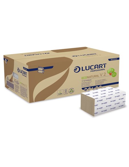 Pacco da 190 asciugamani piegati a V EcoNatural Lucart 863044