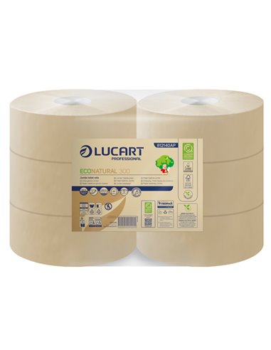 Carta igienica MAXI Jumbo Ø24,5cm - 300mt EcoNatural Lucart 812140AP