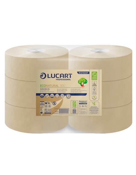 Carta igienica MAXI Jumbo Ø24,5cm - 300mt EcoNatural Lucart 812140AP
