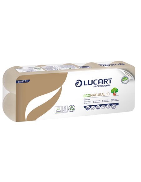 Pacco 10 rotoli Carta Igienica 180 strappi EcoNatural Lucart 811822J
