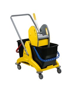 Carrello doppia vasca 25+25Lt con Pressa PressClean 705001 Medial ACCESSORI PER PULIZIA AMBIENTI