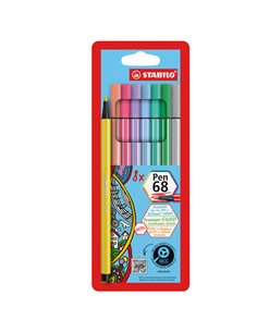 Astuccio 8 pennarelli Stabilo Pen 68 colori pastelli 68/8-01