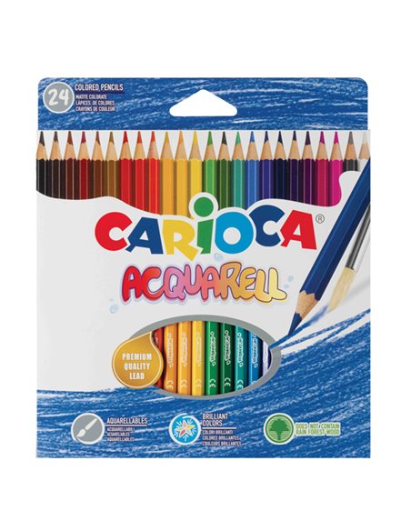 Astuccio 24 matite acquerellabili colori assortiti Carioca 42858 CARIOCA PASTELLI COLORATI
