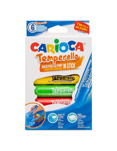 Astuccio 6 tempere Temperello colori assortiti Carioca 42739