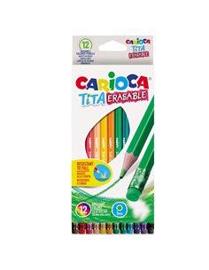 Astuccio 12 matite Tita cancellabile colori assortiti Carioca 42897 CARIOCA PASTELLI COLORATI